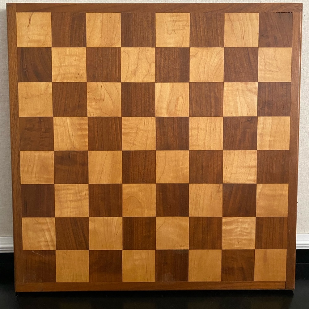 Classic Wooden Chess Board 15in  - Natural Brown and Light Wood